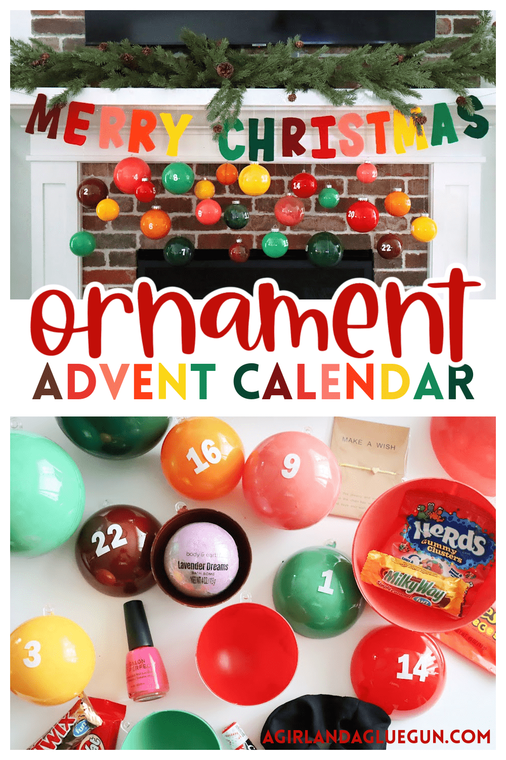 Christmas Ornament Advent Calendar A girl and a glue gun